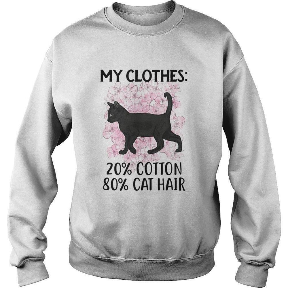 Black Cat And Cherry Blossom My Clothes 20 Cotton 80 Cat Hair Sweatshirt